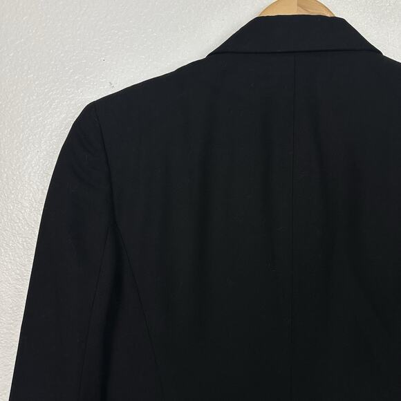 Ralph Lauren Y2K Blazer Women Size 14 Italy Silk Lapel Black Jacket Quiet Luxury - Picture 7 of 11
